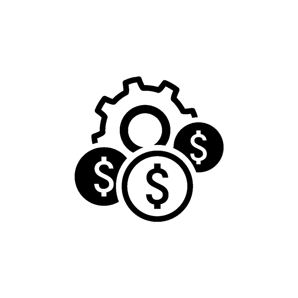 Cogwheel and dollar symbols